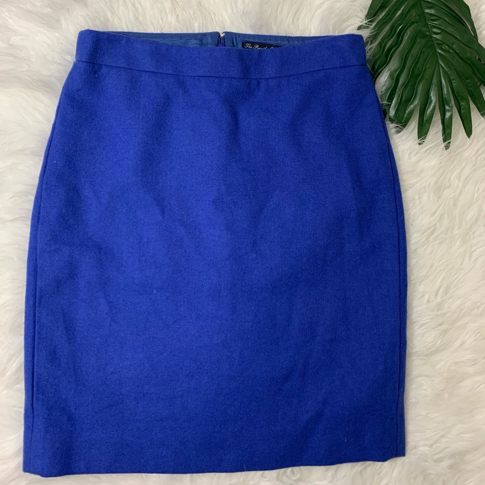 👻🎃 J.Crew Bright Blue Wool Pencil Skirt